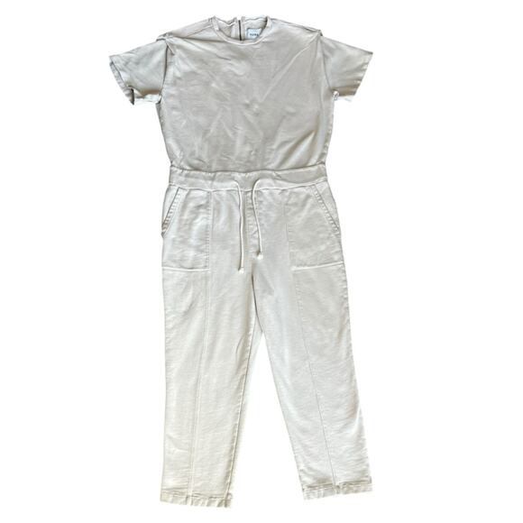 Pistola X Revolve Clarisse French Terry Shoulder Pleat Jump Suit In Soft Taupe L - Picture 10 of 11